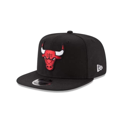 Black Chicago Bulls Hat - New Era NBA High Crown 9FIFTY Snapback Caps USA0829314